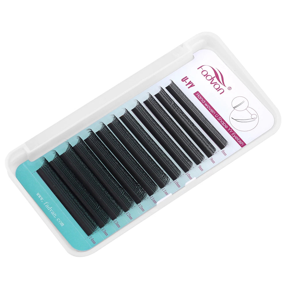 FADVAN U-Shape YY Eyelash Extensions – C/D Curl, Natural & Wispy Volume Lashes