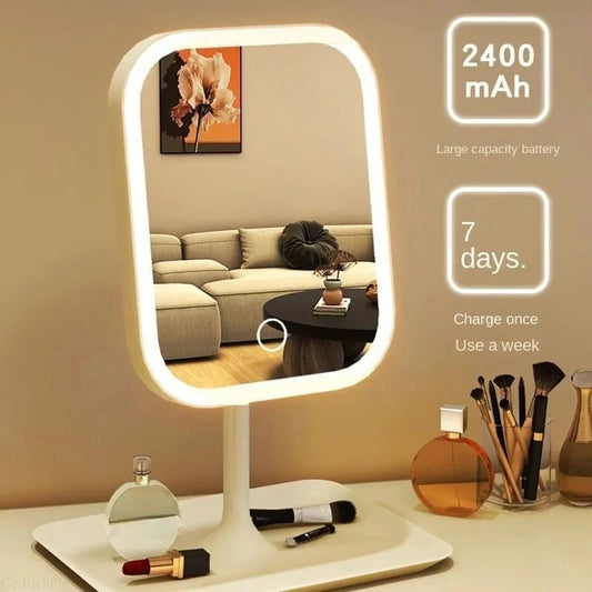 Aesthetic LED Makeup Mirror – Touch Control & 3-Color Light