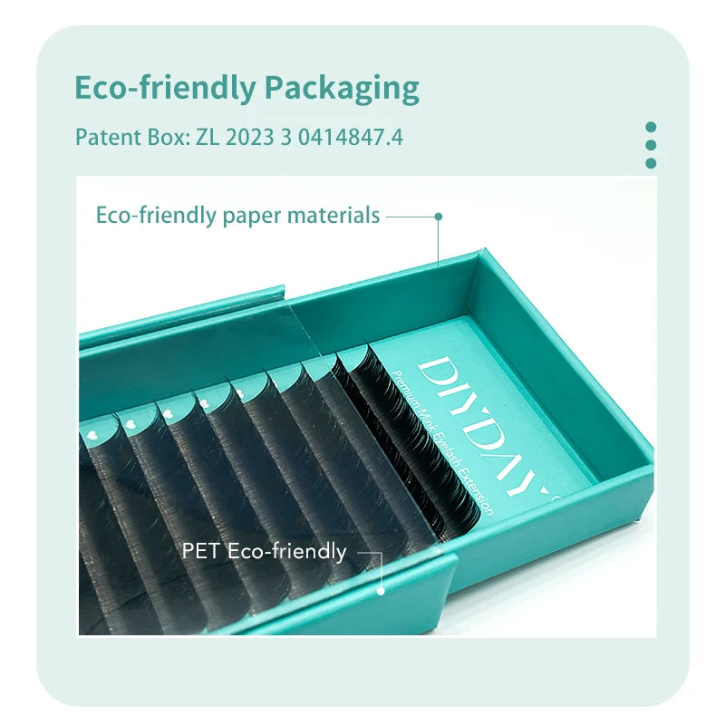DIYDAY Ellipse Flat Eyelash Extensions – 0.15 & 0.20mm, C/D/CC Curl, Natural Look