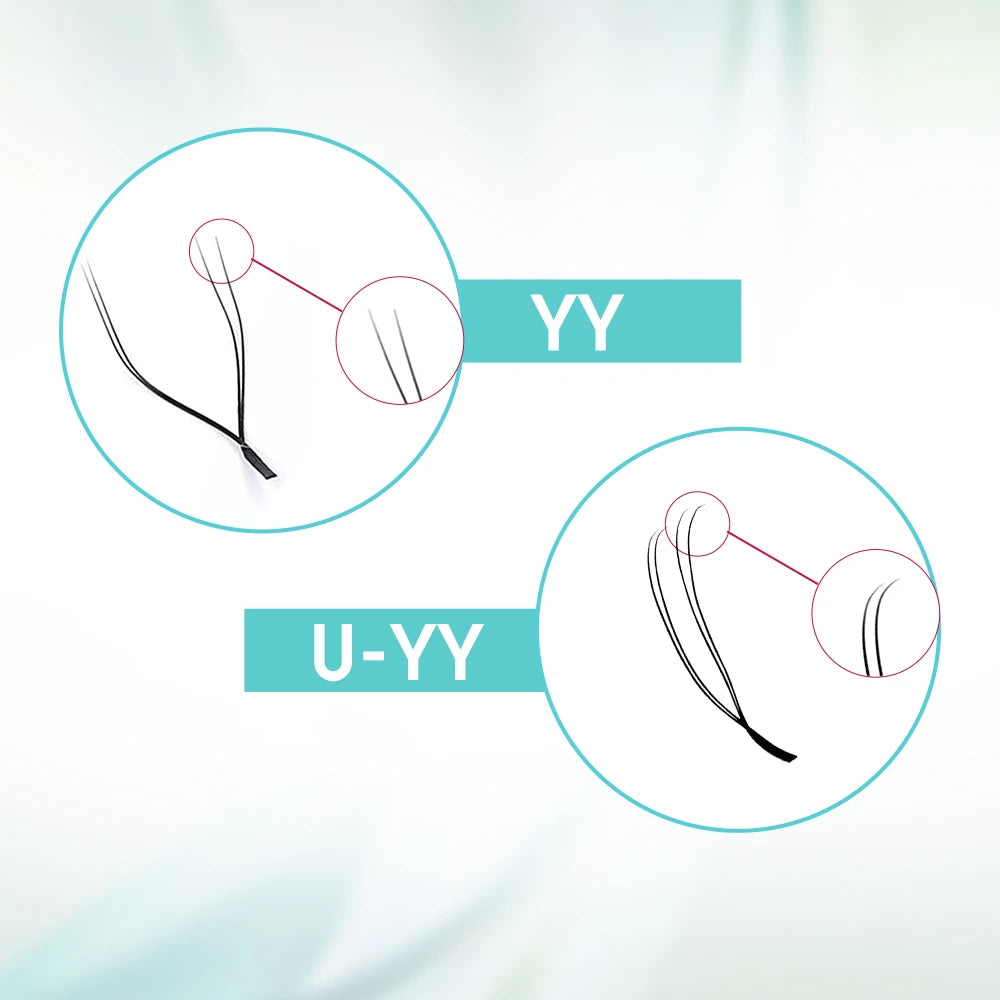 FADVAN U-Shape YY Eyelash Extensions – C/D Curl, Natural & Wispy Volume Lashes